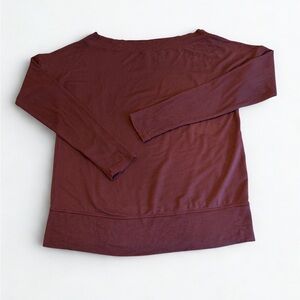 Athleta Beyond Soft Barre Top off the Shoulder Spiced Cabernet Balletcore